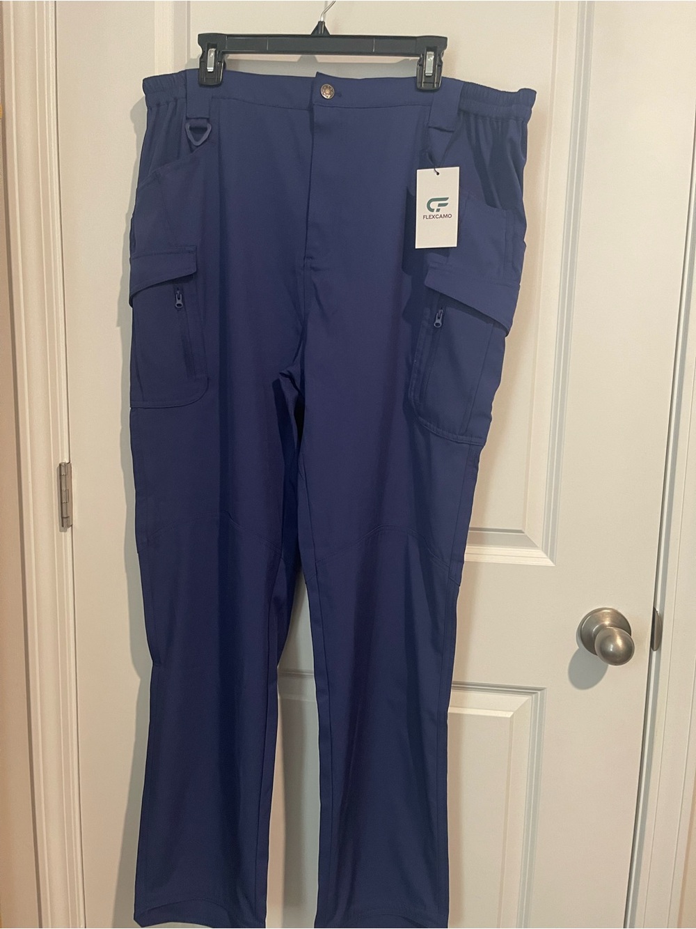 Men’s 2XLx32 (40W) Royal Blue Cargo Pants Waterproof Tactical Work Hiking